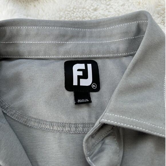 FootJoy Polo Shirt Mens Extra Large Gray Golf Knit Stretch Preppy - Picture 3 of 3